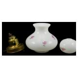 Assorted Milk Glass Lamp Parts