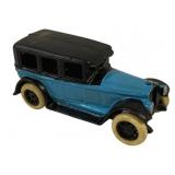 Vtg Cast Iron Toy Car Blue & Black 8'x3'x3.5'