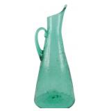 MCM 18' Blenko Crackle Glass Pitcher