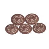 5 Grindley Red/White Saucers - 5.5' Round