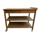 Wood Rolling Serving Cart - 29 x 36 x 20