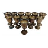 12 Silver Plated Goblets - 5.75",6" Tall