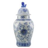 Blue & White Porcelain 19.5" Ginger Jar