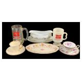 Lot of Assorted Glass Items - Teacups, Platters &