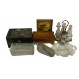 Lot of Assorted Items - Trinket Boxes, Glass Items