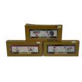 3pc Mantua HO Scale NFL Team Train Cars Set