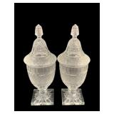 2 Glass Candy Jars w/ Lid - 11.5' Tall