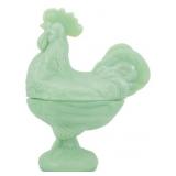 Jadeite Glass Hen on Nest Figure 9'x7'x4.5'