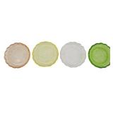 4 Heisey Multicolor Leaf Coasters 4'
