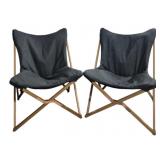 Pair Butterfly Folding Chairs 38'x29'x33'