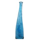 Vintage Aquamarine Tall Glass Vase 32'