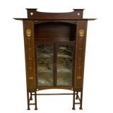 Art Nouveau Inlaid Mahogany 2 Door Cabinet