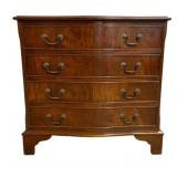 English Mahogany Bow Front 4 Drawer Chest