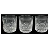 3 Waterford Crystal Whiskey Glasses 3.5'