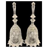 2 Pc Set 'Lily of the Valley' Crystal Bells