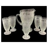 6 Pc Set Jeannette 'Iris and Herringbone'