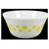 Vtg Federal Yellow Polka Dot Bowl 3.5'x7'