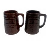 2 Mar Crest Stoneware Mugs - 5.25' Tall