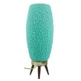 Vtg Mid Century Aqua Atomic Bubble Lamp 15.5'