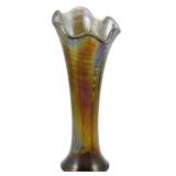 Vtg Imperial Clear Ripple Carnival Glass Vase