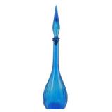 Mid Century Empoli Blue Glass Genie Bottle