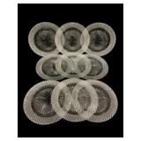 9 Anchor Hocking 'Miss America Plates - 10.25'
