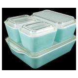Pyrex Turquoise Blue 4pc Refrigerator Set