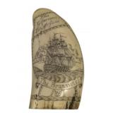 Vintage Scrimshaw Bone Tusk - 5.5 x 3