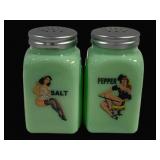 Jadeite Salt & Pepper Shakers - 4' Tall