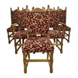 Set of 6 Carved Oak Dining Chairs 42'x22'x18'