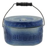 Antique Blue & White Butter Crock 4'x7'