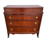 Bow Front 2 Over 3 Drawer Mahogany Chest