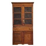 Rustic Primitive Pie Safe w/ Punched Tins & Key