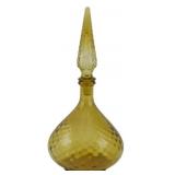 Vintage Empoli Amber Genie Bottle 14'