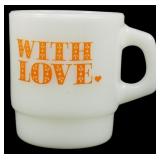 Vtg Anchor Hocking 'With Love' Mug 3.5'