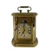 Ridgeway Moon Phase Brass Clock - 10 x 7 x 5.5