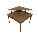 Vintage Mid-Century 2 Tier Corner Table