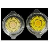 2 Pyrex Sunflower Lids