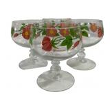 4 Franciscan Desert Rose Stem Glasses - 5.25'