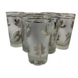 7 Libby Silver Folage Glasses - 5.5' Tall
