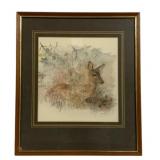 Framed 'Deer' Print - 12.75 x 14.75