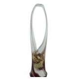 Vintage Hand Blown Art Glass Basket 13'
