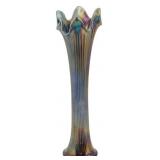 Fenton Cobalt Blue Fine Rib Carnival Vase