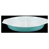 Pyrex Turquoise Divided Casserole Dish