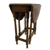 Vtg Oak Gate Leg Drop Leaf Table 28'x36'x24'