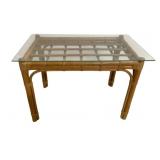 Bamboo Glass Top Table 23'x33'x19'