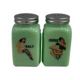 Jadeite Salt & Pepper Shakers - 4" Tall