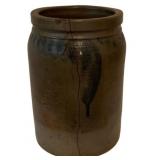 Antique Salt Glazed Stoneware Crock 10"x6"