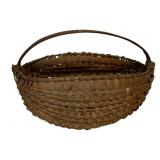 Antique Woven Splint Basket w/ Handle