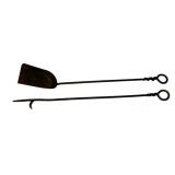 2 Wrought Iron Fireplace Tools 28.5"